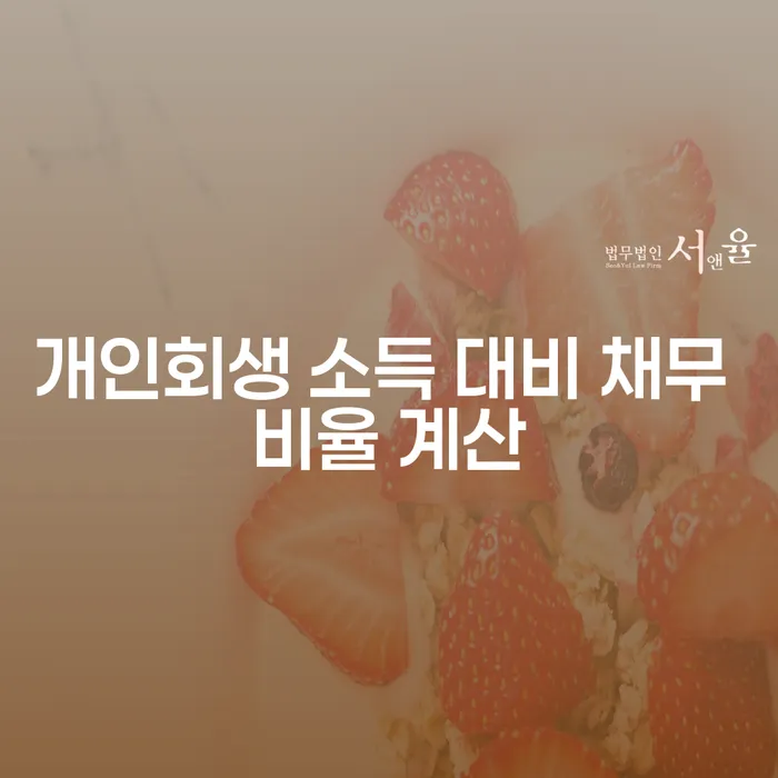 개인회생 신청, 소득 대비 채무 비율 어떻게 계산할까요?