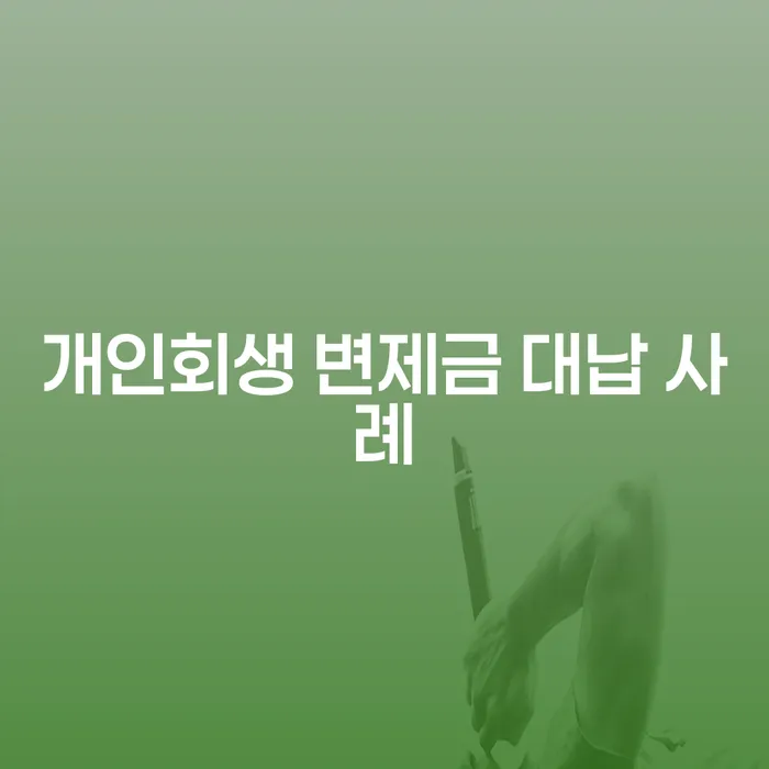 개인회생 변제금 대납 사례, 그 중요한 이유는 무엇일까요?